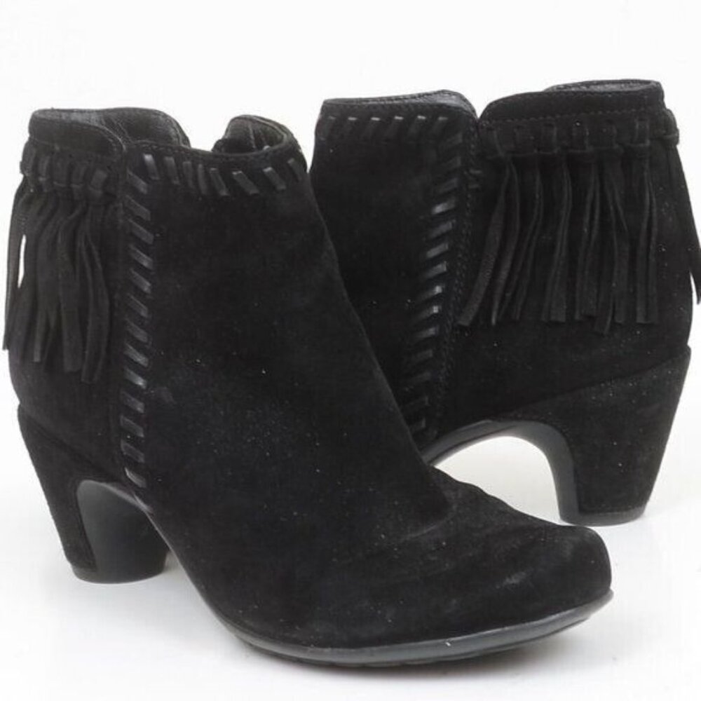 Earthies Zurich Size‎ 7.5 Suede Fringe Western Cowgirl Women's Bootie Festival